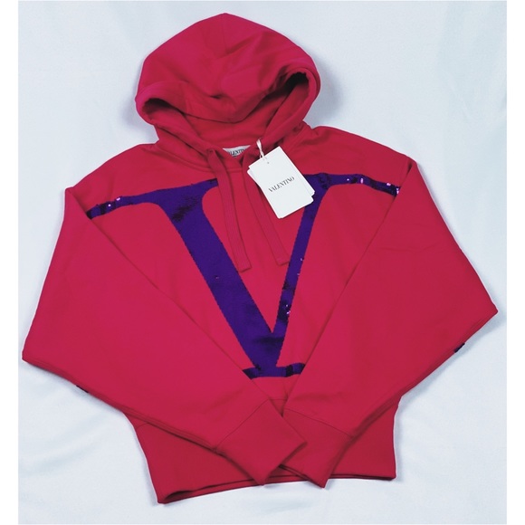 Valentino VLOGO Sequin Embellished hoodie pink - Picture 3 of 15